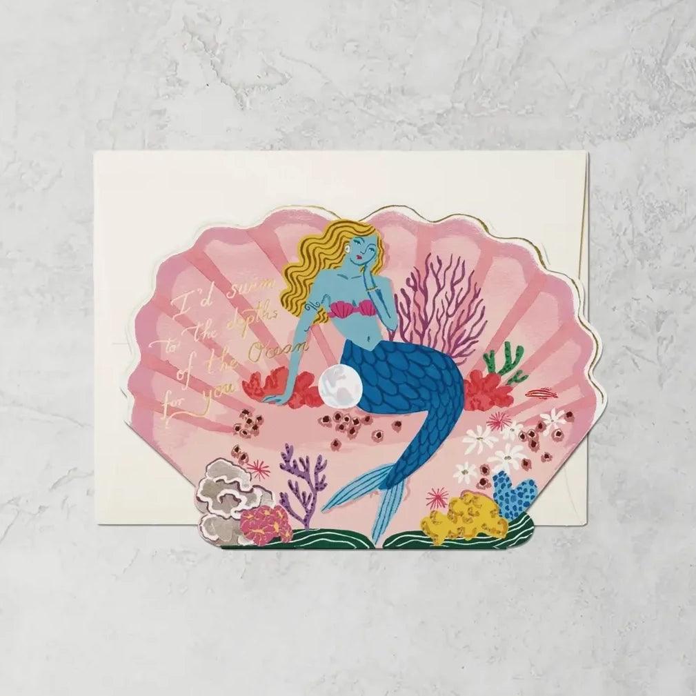 Blue Mermaid Card - Apricity Ceramics