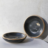 Charcoal Double Heart Trinket Dish - Apricity Ceramics