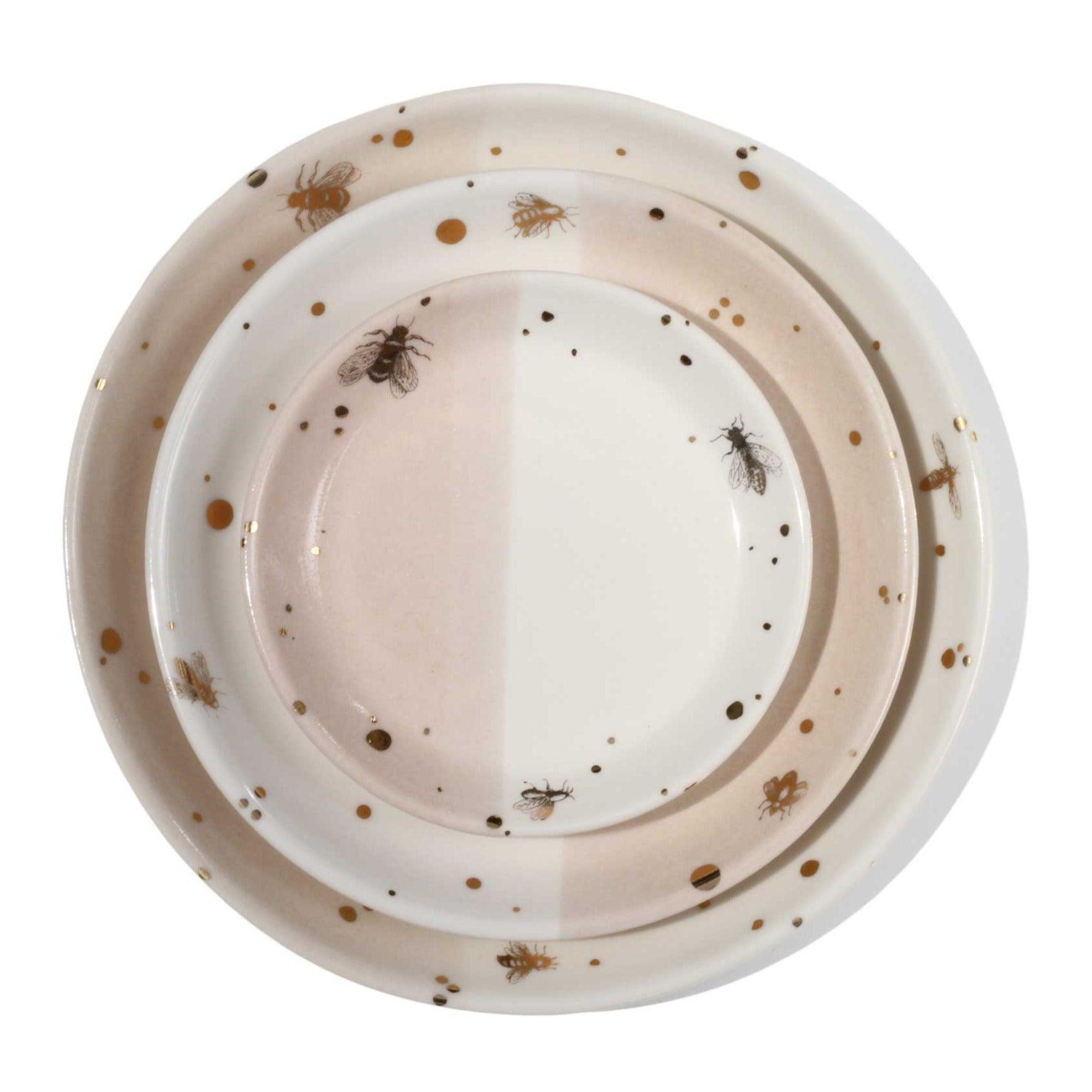 Drops of Honey Bee Dessert Plate (MADE TO ORDER) - Apricity Ceramics