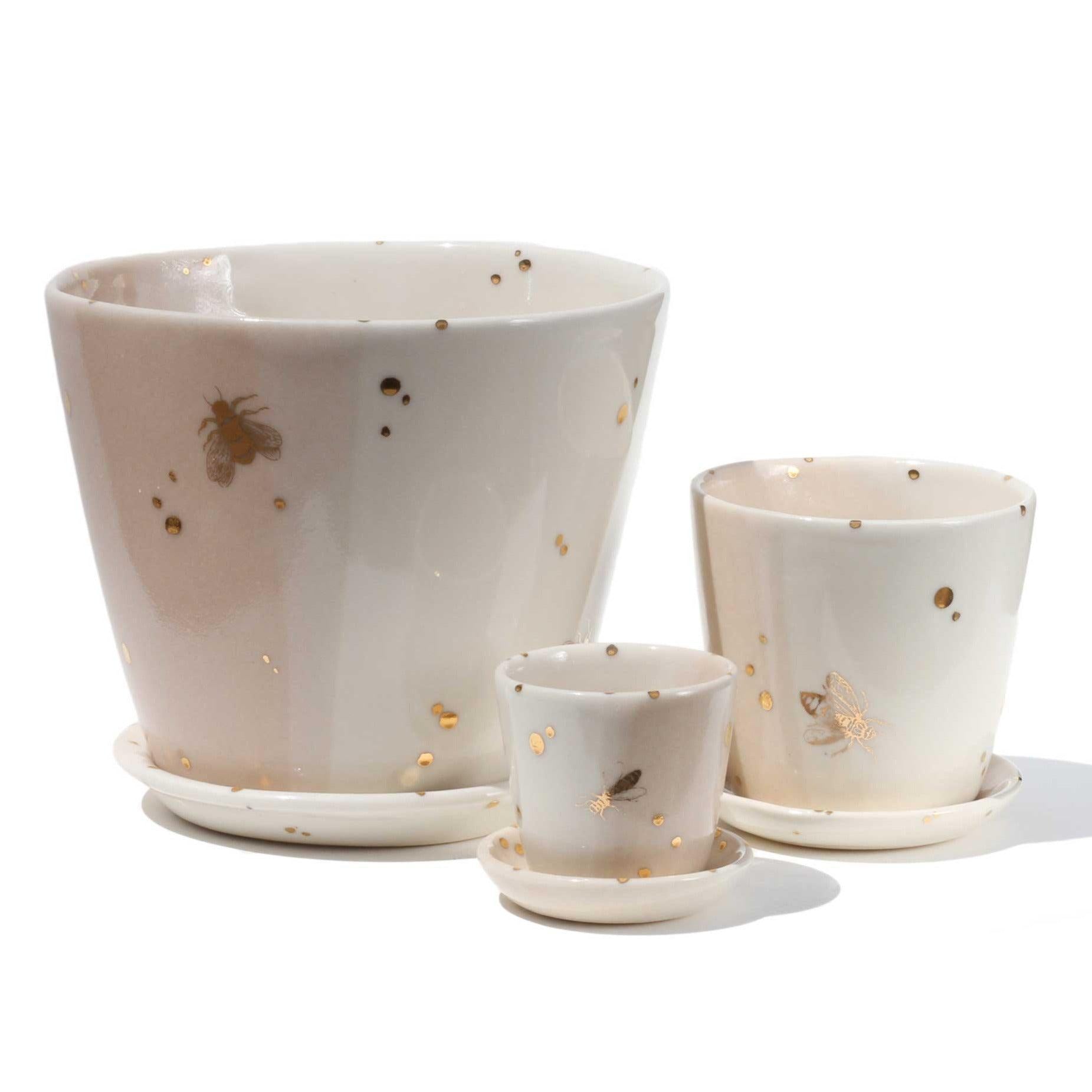 Drops of Honey Bee Small Planter - Apricity Ceramics