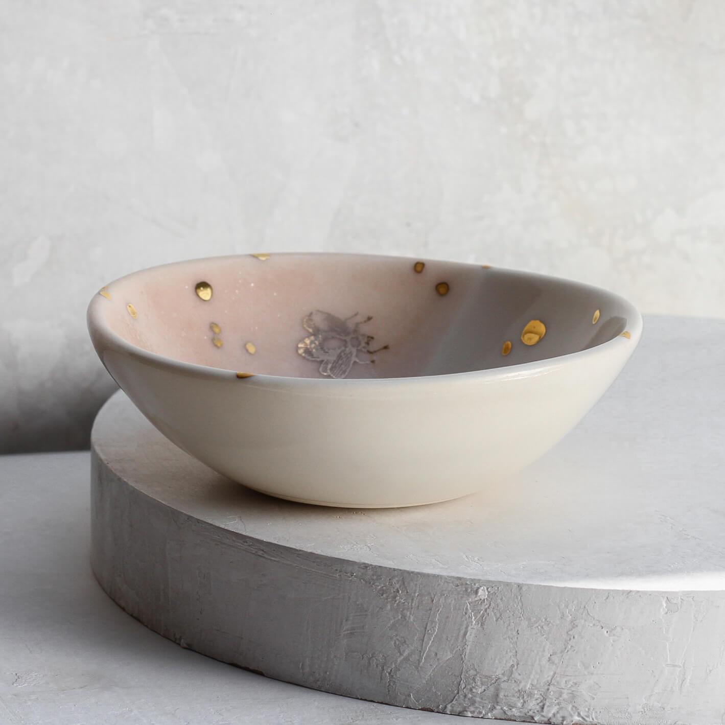 Drops of Honey Bee Trinket Bowl - Apricity Ceramics