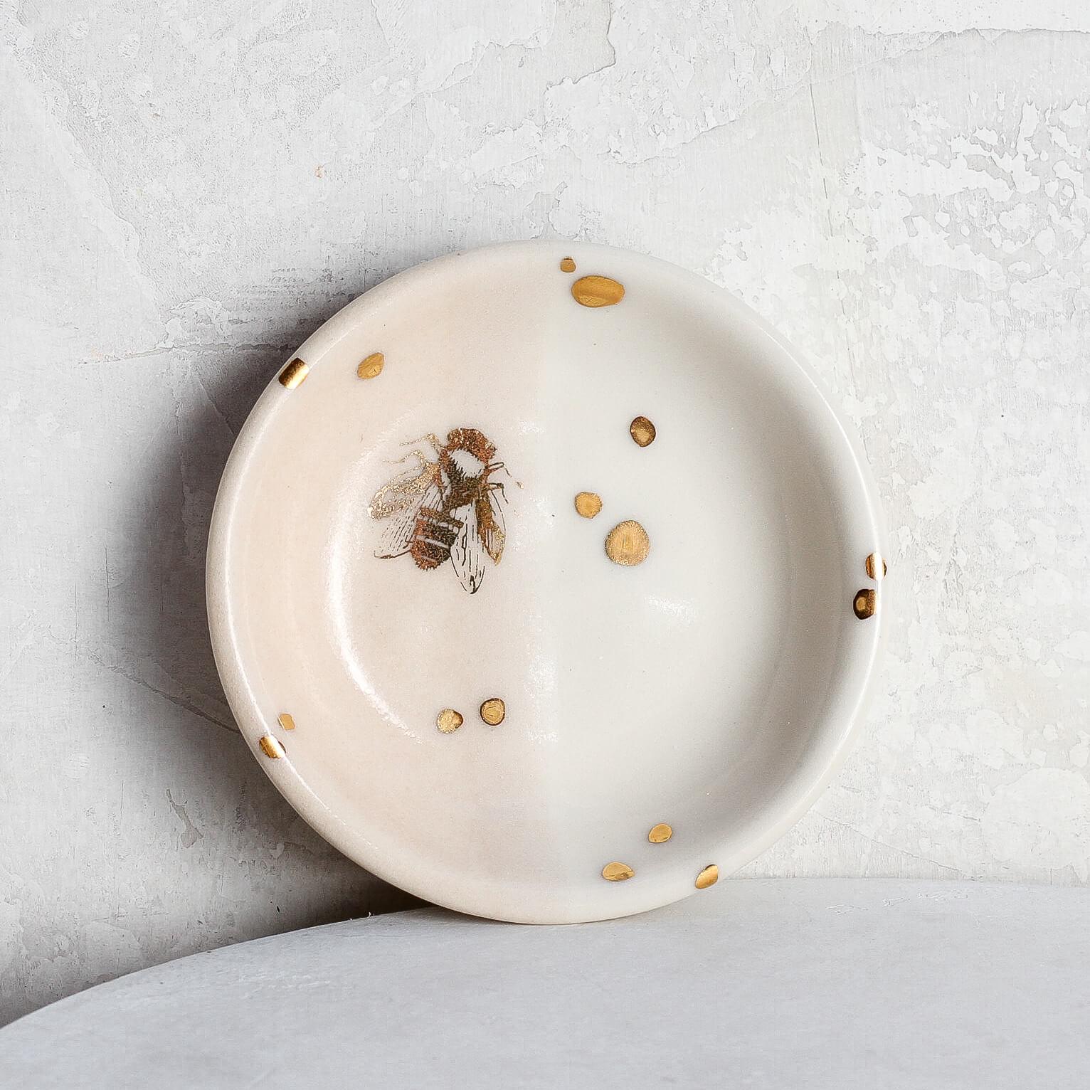 Drops of Honey Bee Trinket Dish - Apricity Ceramics