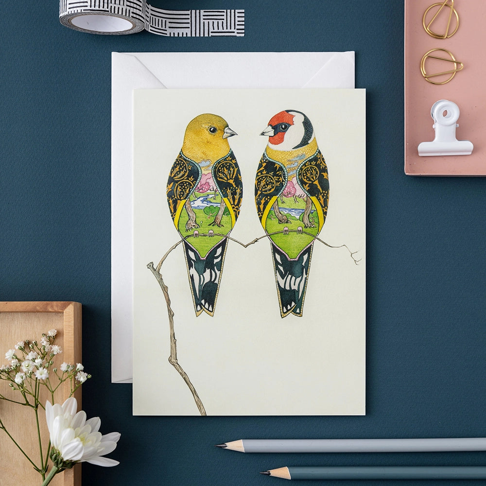 Goldfinches Card - Apricity Ceramics 