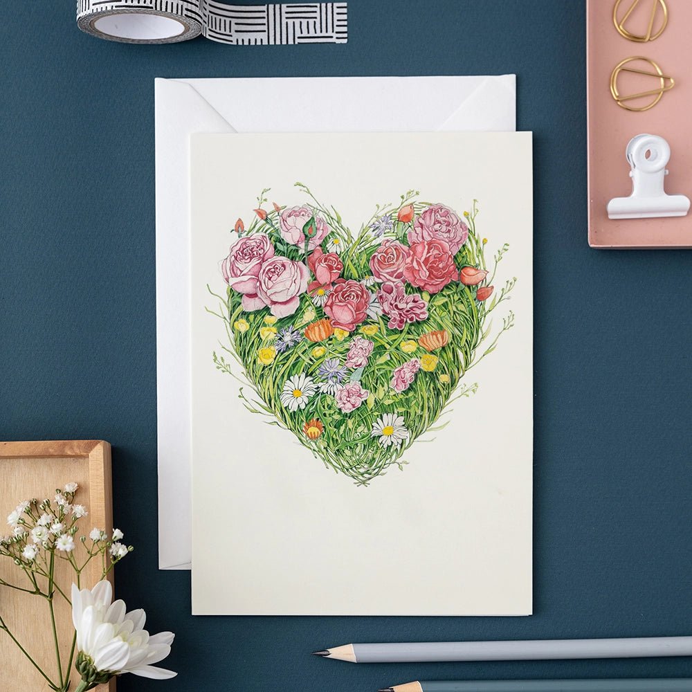 Grass Heart Card - Apricity Ceramics