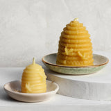 Large Beehive Beeswax Candle - Apricity Ceramics