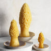 Beeswax Morel Candles in trinket dishes