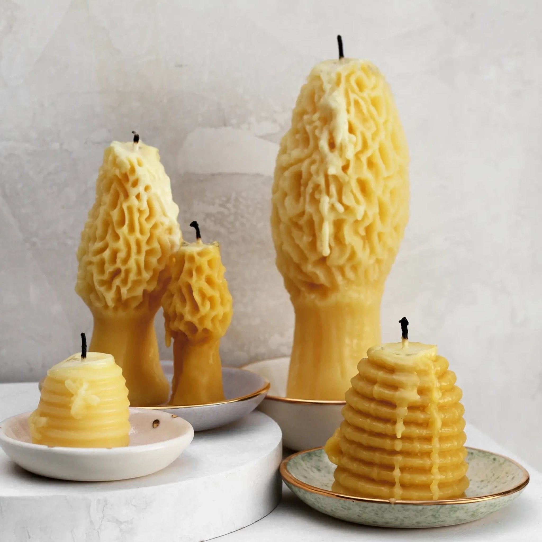 Small Beehive Beeswax Candle - Apricity Ceramics