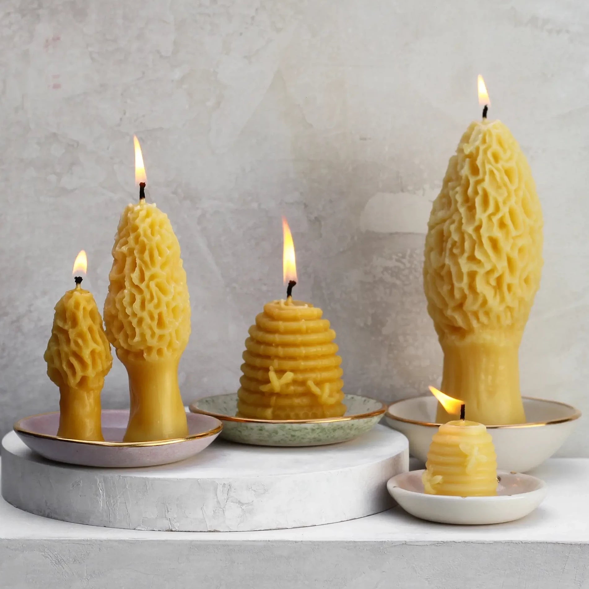 Small Morel Beeswax Candle - Apricity Ceramics