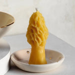 Small Morel Beeswax Candle - Apricity Ceramics