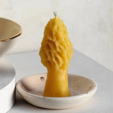 Small Morel Beeswax Candle - Apricity Ceramics
