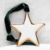 Star Ornament with Gold Border - Apricity Ceramics