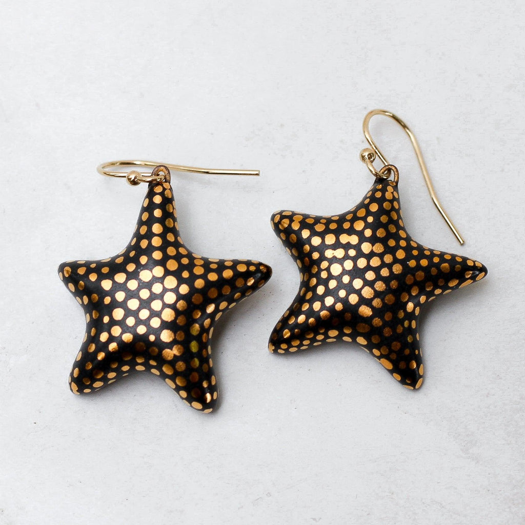 Stars are Bright Earrings (Charcoal) - Apricity Ceramics 