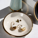 White Double Heart Trinket Dish - Apricity Ceramics