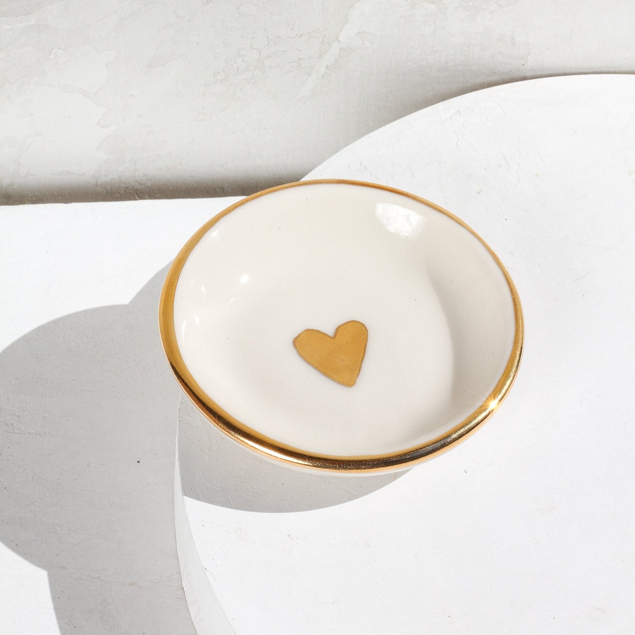 White Heart Trinket Dish - Apricity Ceramics