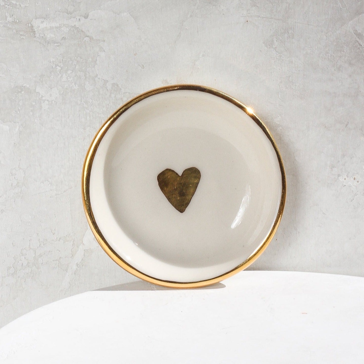 White Heart Trinket Dish - Apricity Ceramics